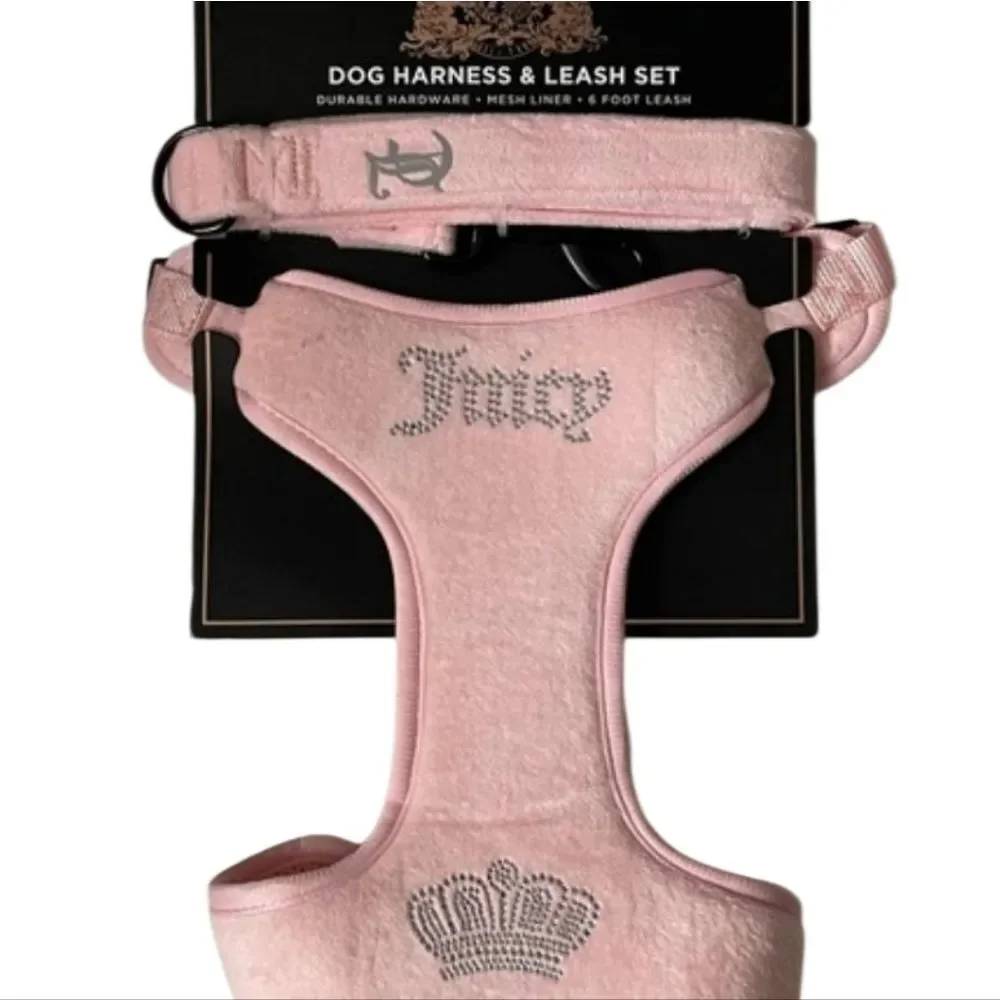 Juicy Couture Rhinestone Logo‎ Dog Harness & Leash